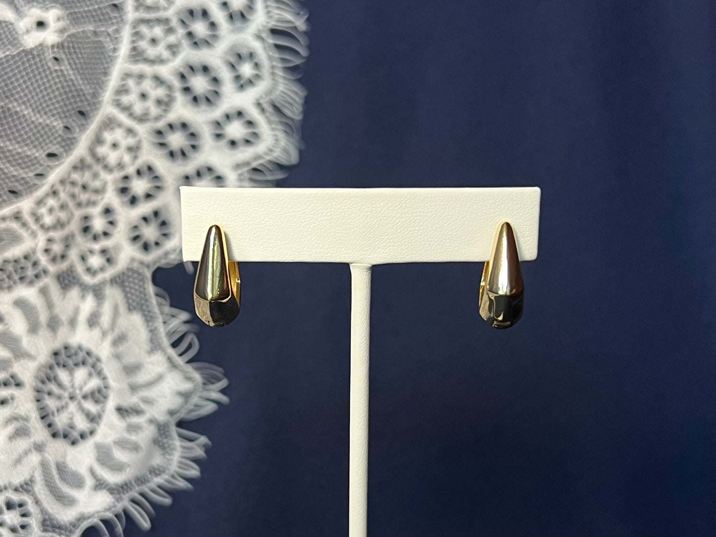 Geometric Gold Hoop Earrings | Waterproof and Non-Tarnish