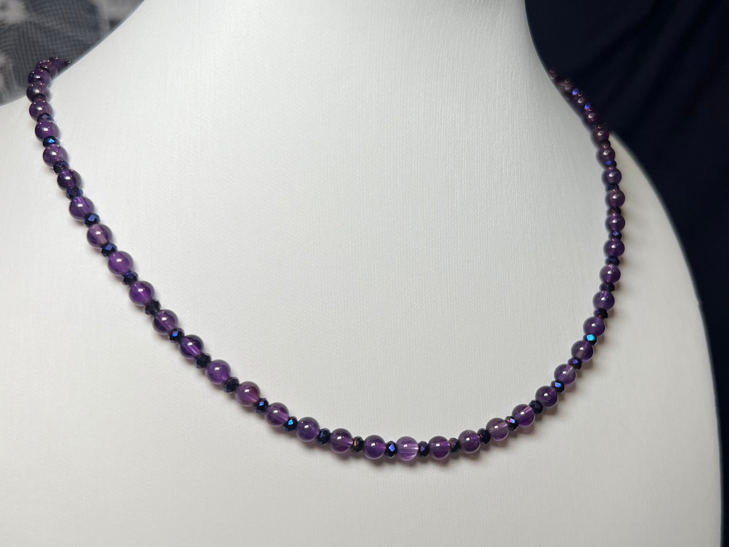Genuine Amethyst Beaded Necklace