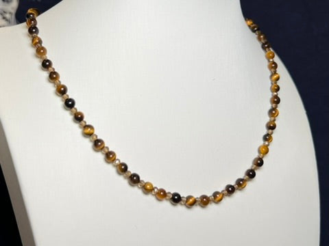 Genuine Tigers Eye Beaded Necklace