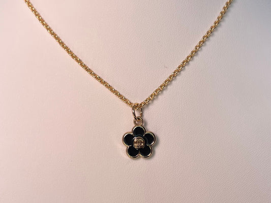 Black Chanel Flower Necklace