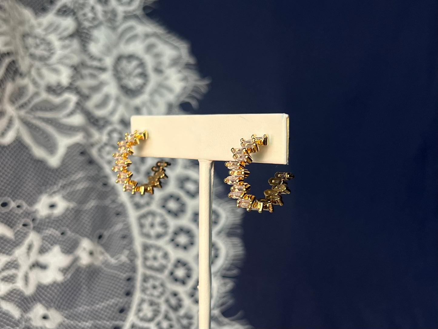 Baguette Hoop Earrings | Waterproof and Non-Tarnish