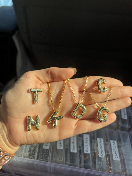 Waterproof Gold Initial Necklace