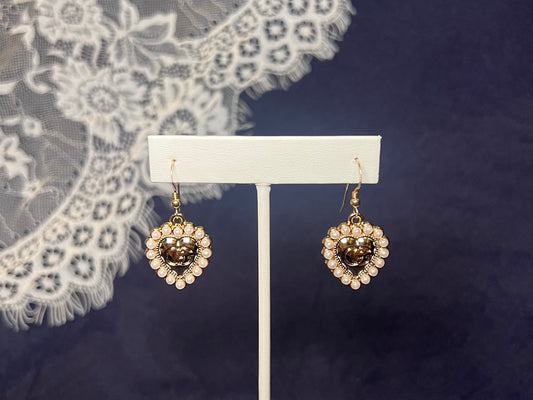 Pearl Gucci Heart Earrings