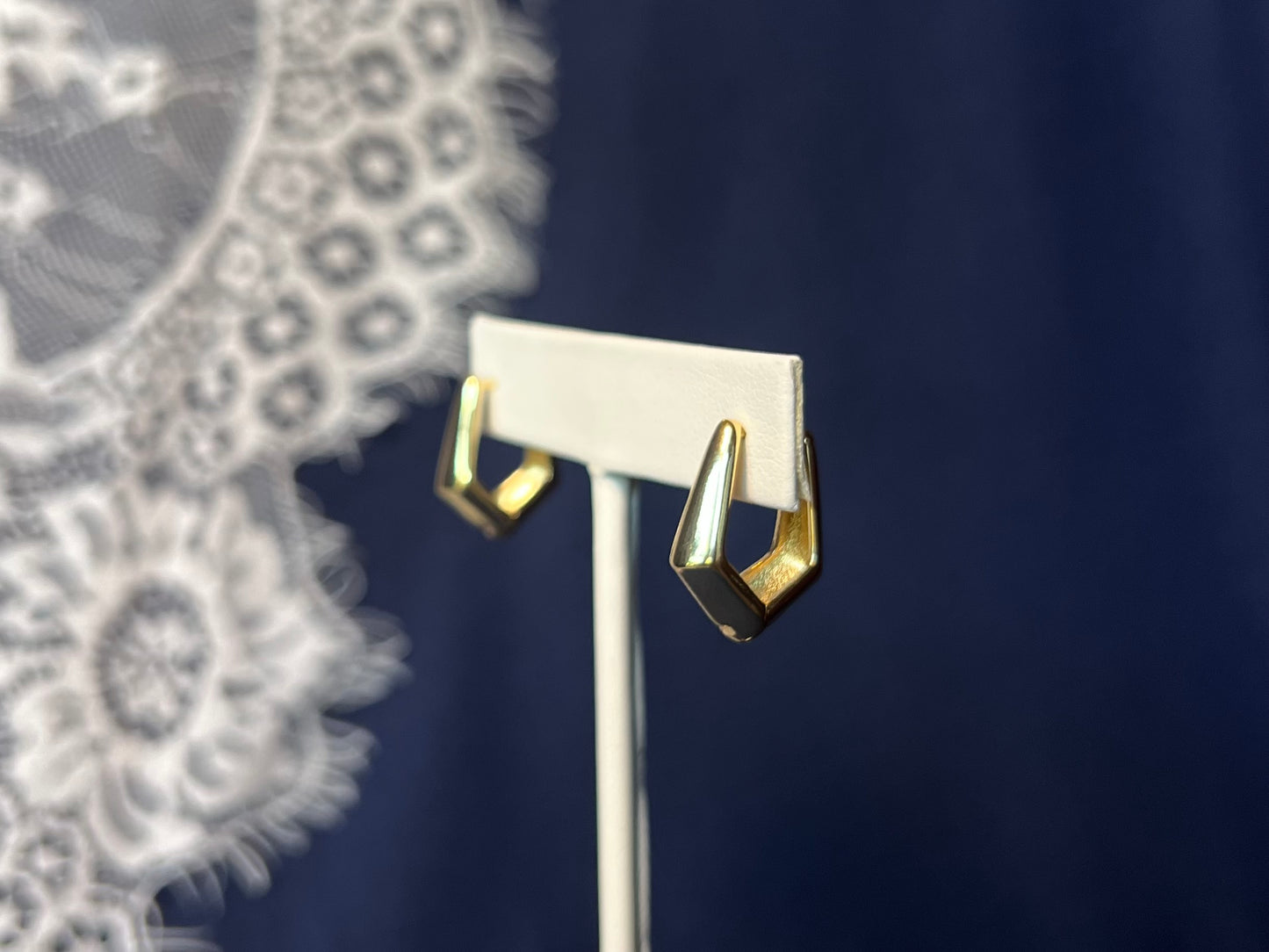 Geometric Gold Hoop Earrings | Waterproof and Non-Tarnish