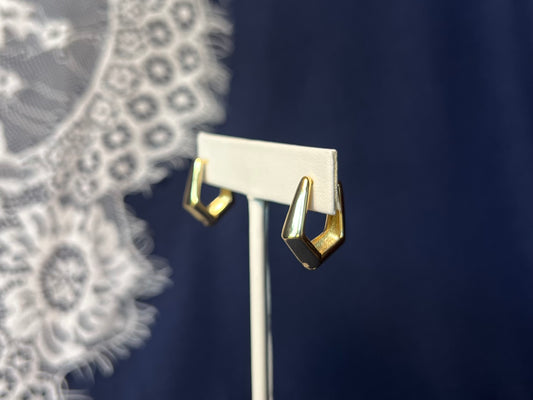 Geometric Gold Hoop Earrings | Waterproof and Non-Tarnish