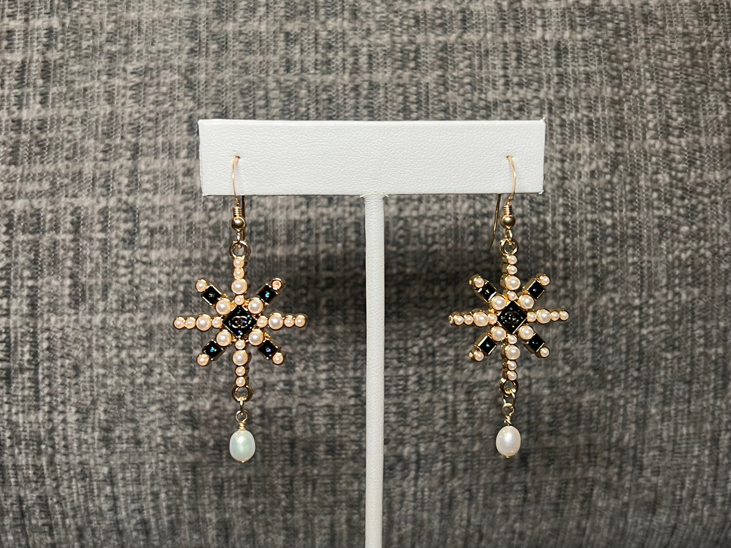 Gold Chanel Snowflake Earrings