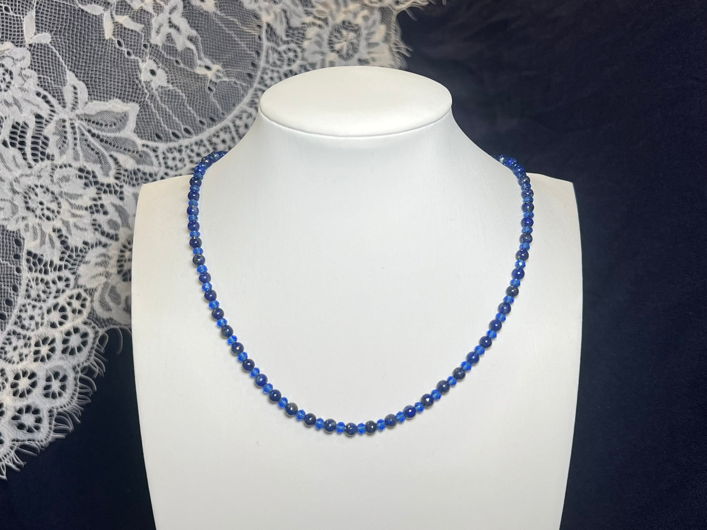 Genuine Lapis Lazuli Beaded Necklace