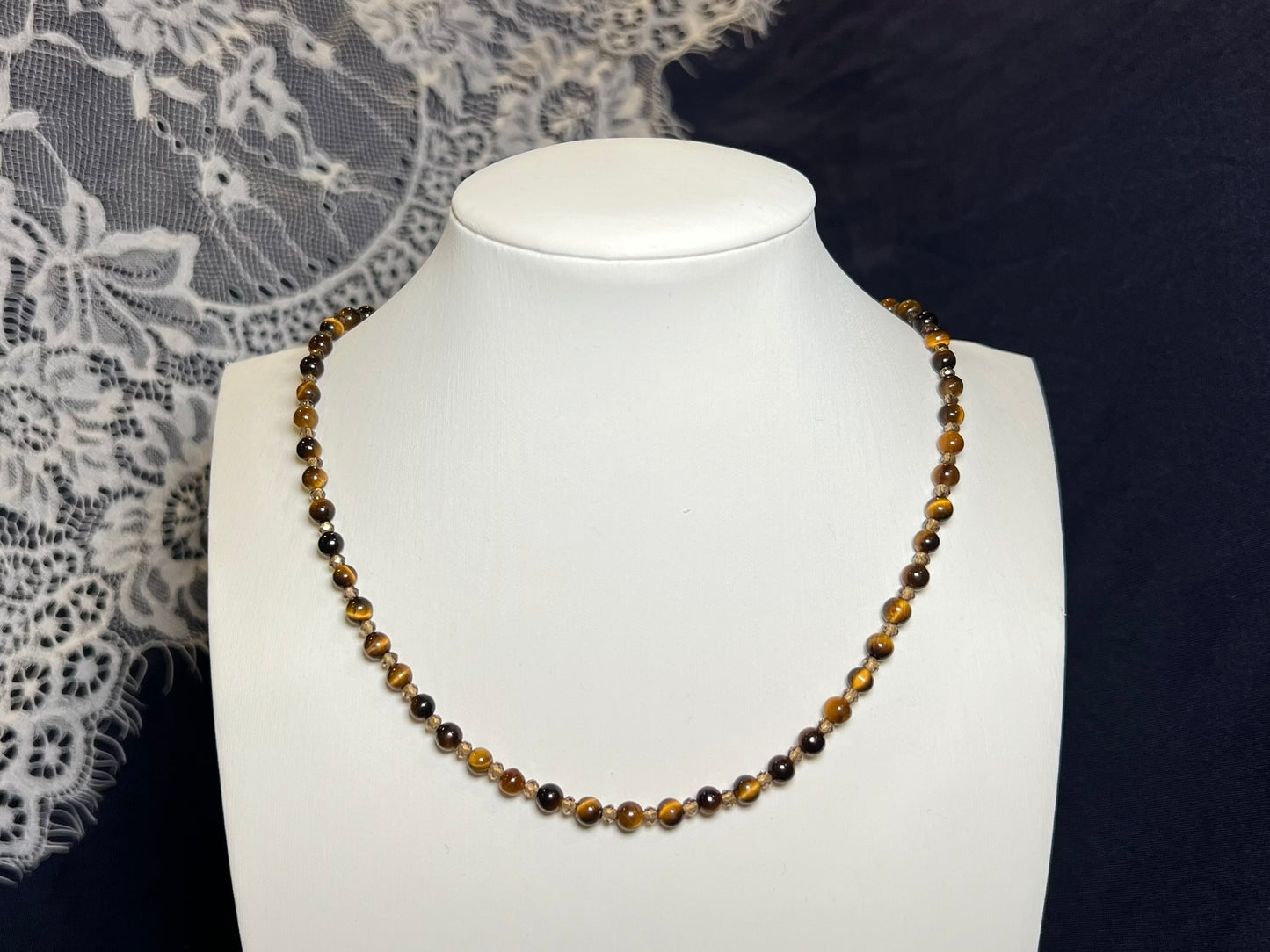 Genuine Tigers Eye Beaded Necklace