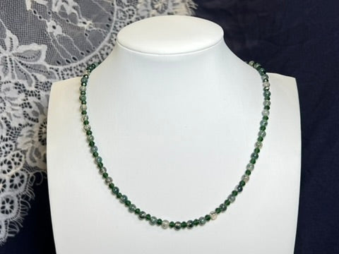 Genuine Moss Agate Beaded Necklace