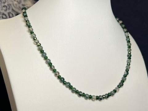 Genuine Moss Agate Beaded Necklace