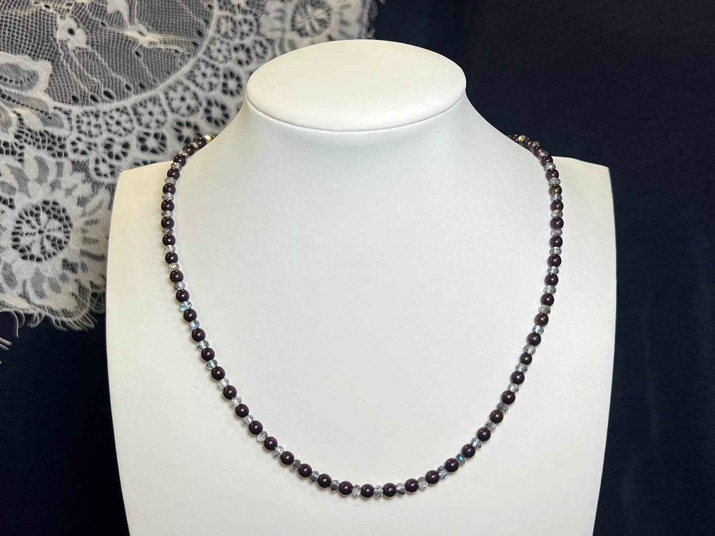 Genuine Hematite Beaded Necklace