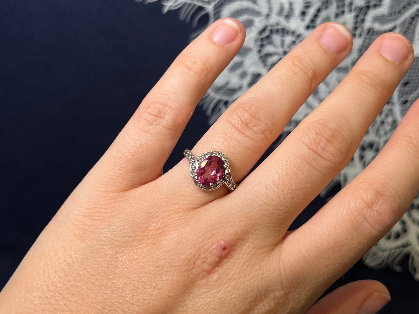 Mystic Pink Topaz Sterling Silver Ring