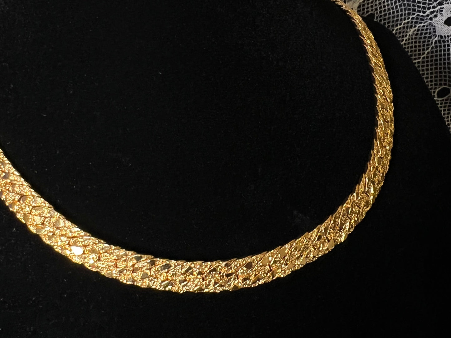 Vintage 1980s Gold Tone "Gold Nugget" Necklace
