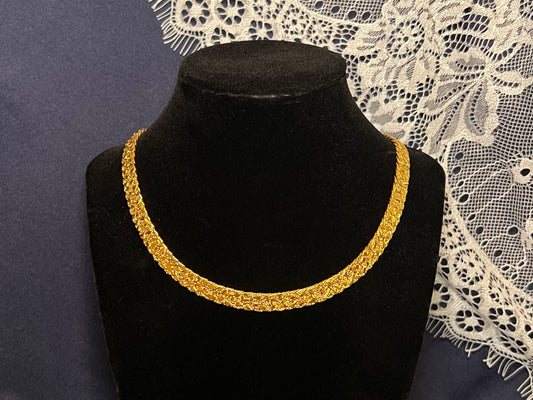 Vintage 1980s Gold Tone "Gold Nugget" Necklace
