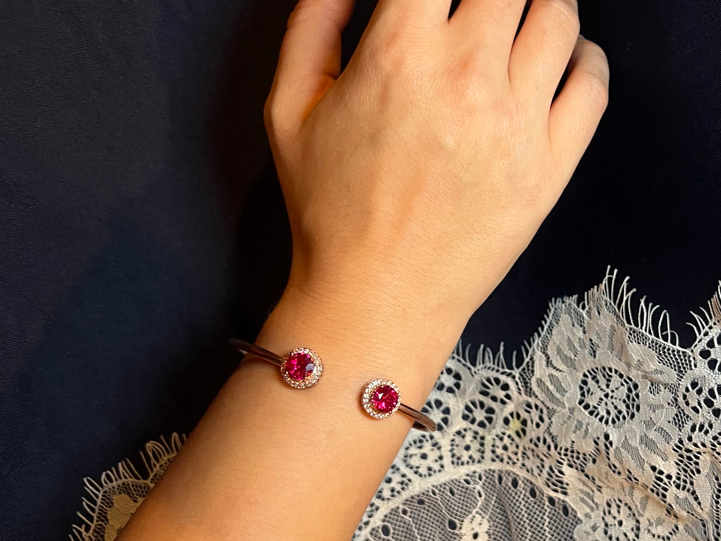 Lab-Grown Ruby Bracelet Cuff