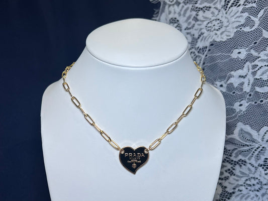 Black Prada Heart Necklace