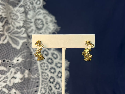 Flower Hoop Earrings | Waterproof and Non-Tarnish