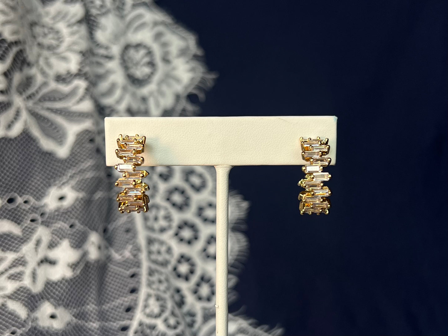 Baguette Hoop Earrings | Waterproof and Non-Tarnish