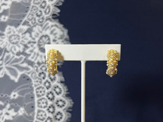 Pave Pearl Hoop Earrings | Waterproof and Non-Tarnish