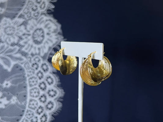 Abstract Wavy Hoop Earrings | Waterproof and Non-Tarnish