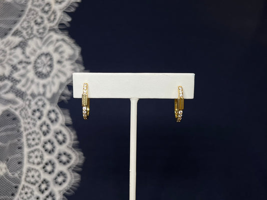 Pave Carabiner Hoop Earrings (Large) | Waterproof and Non-Tarnish