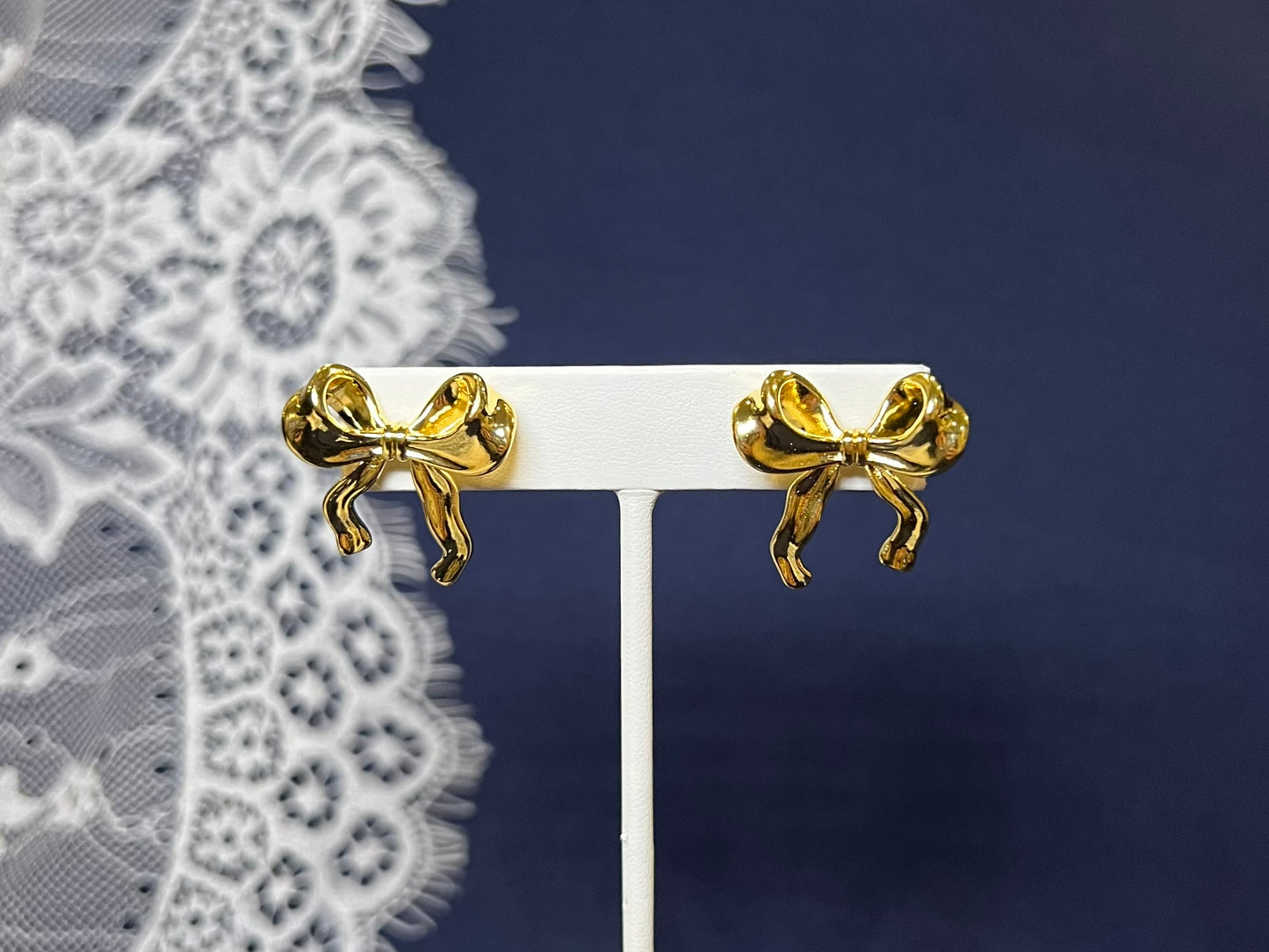 Gold Bow Stud Earrings | Waterproof and Non-Tarnish