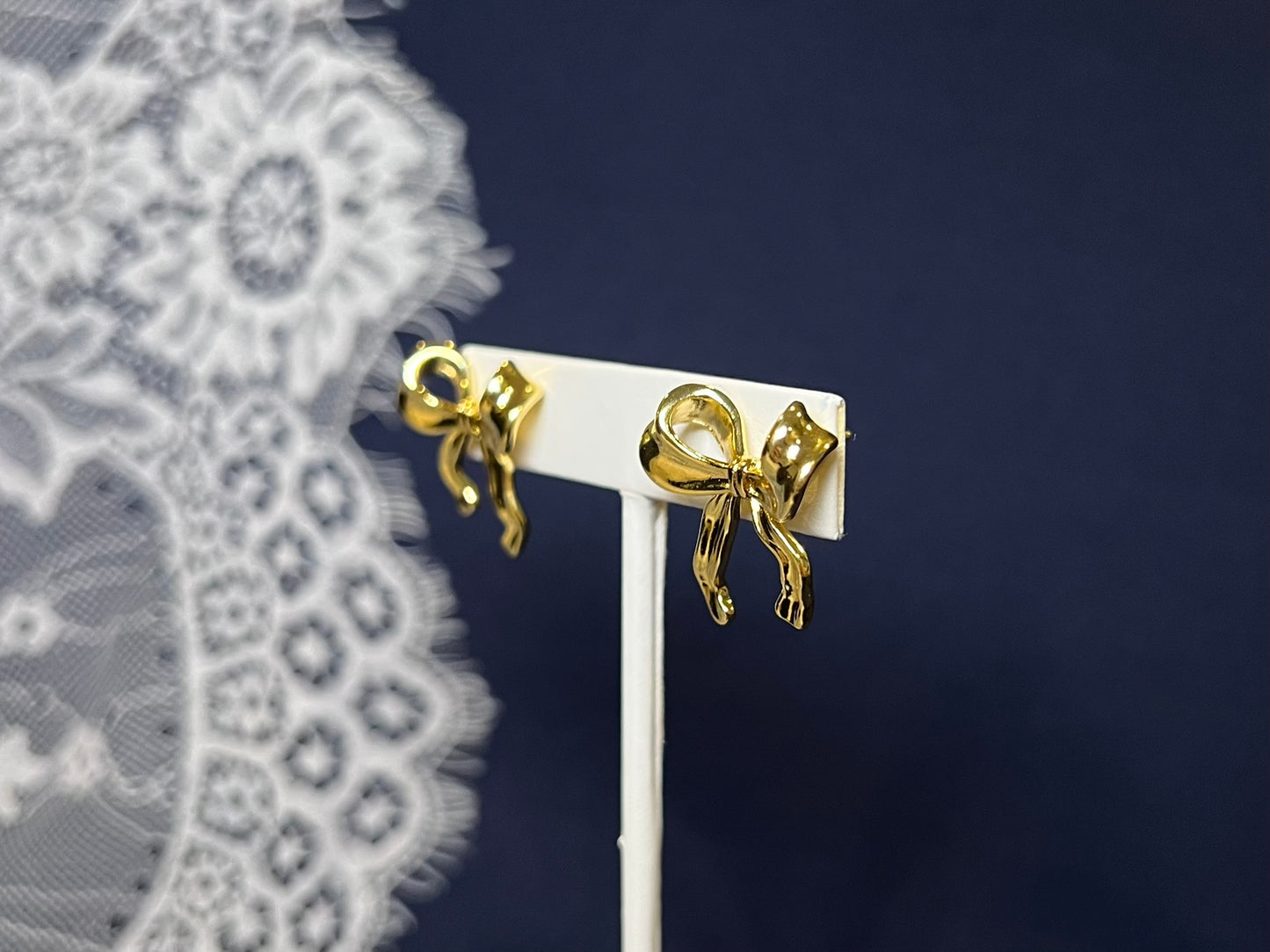 Gold Bow Stud Earrings | Waterproof and Non-Tarnish