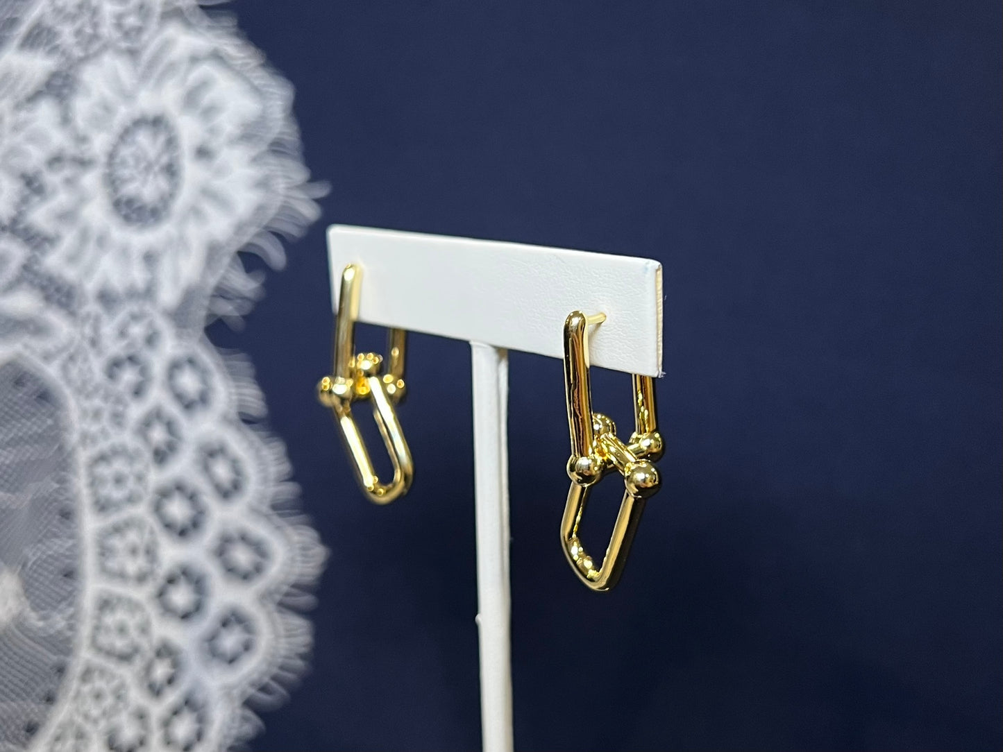 Gold Hardware Dangle Earrings | Waterproof and Non-Tarnish