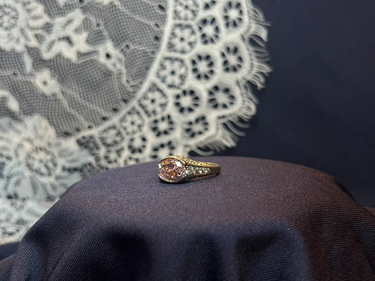 Vintage Sterling Silver Ring with Pink Stone
