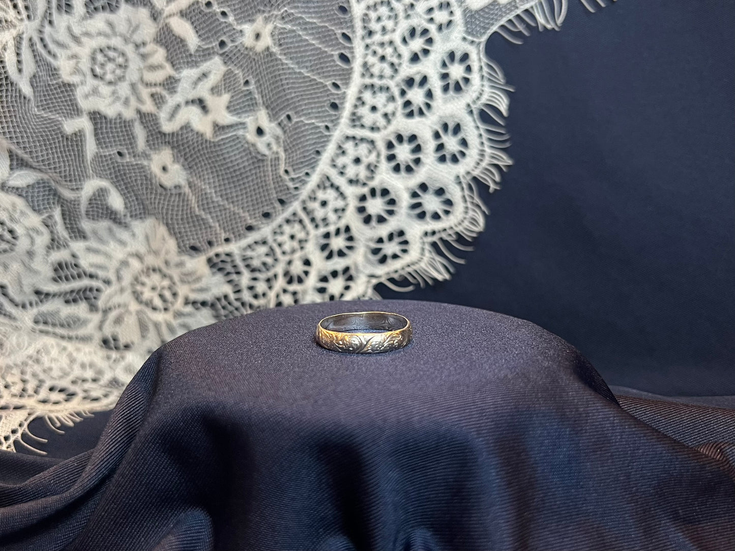 Vintage Hand-Carved Sterling Silver Ring