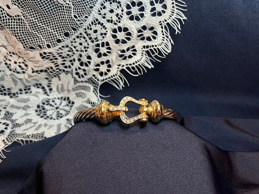 Vintage Two-Tone Buckle Bracelet