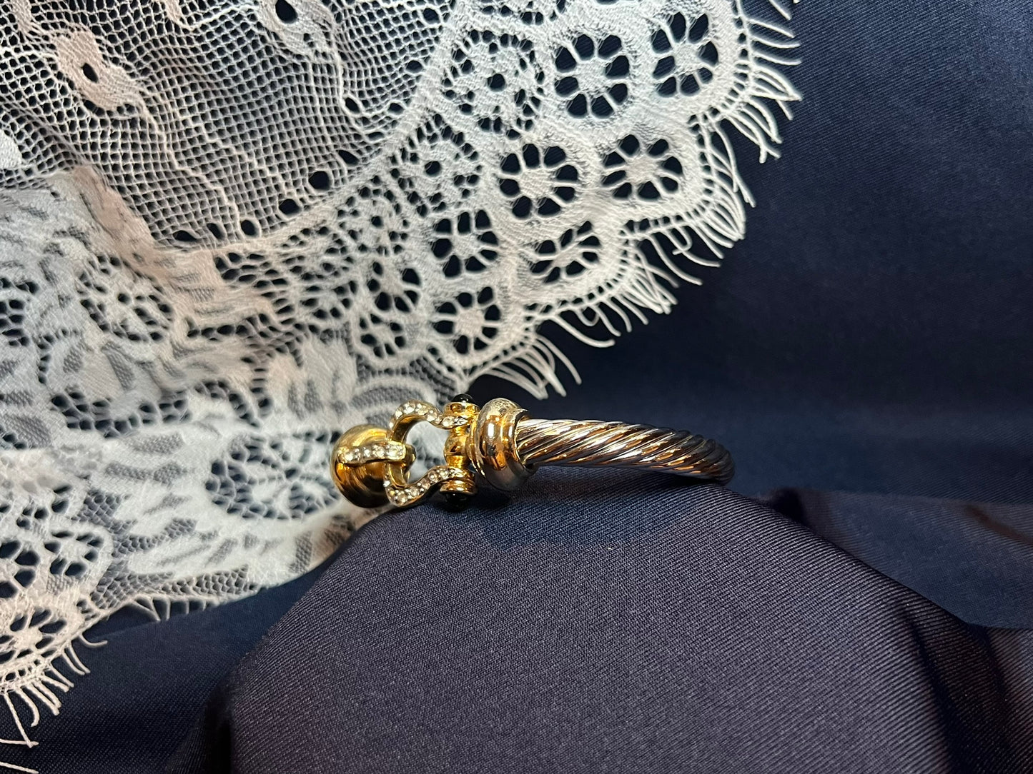 Vintage Two-Tone Buckle Bracelet