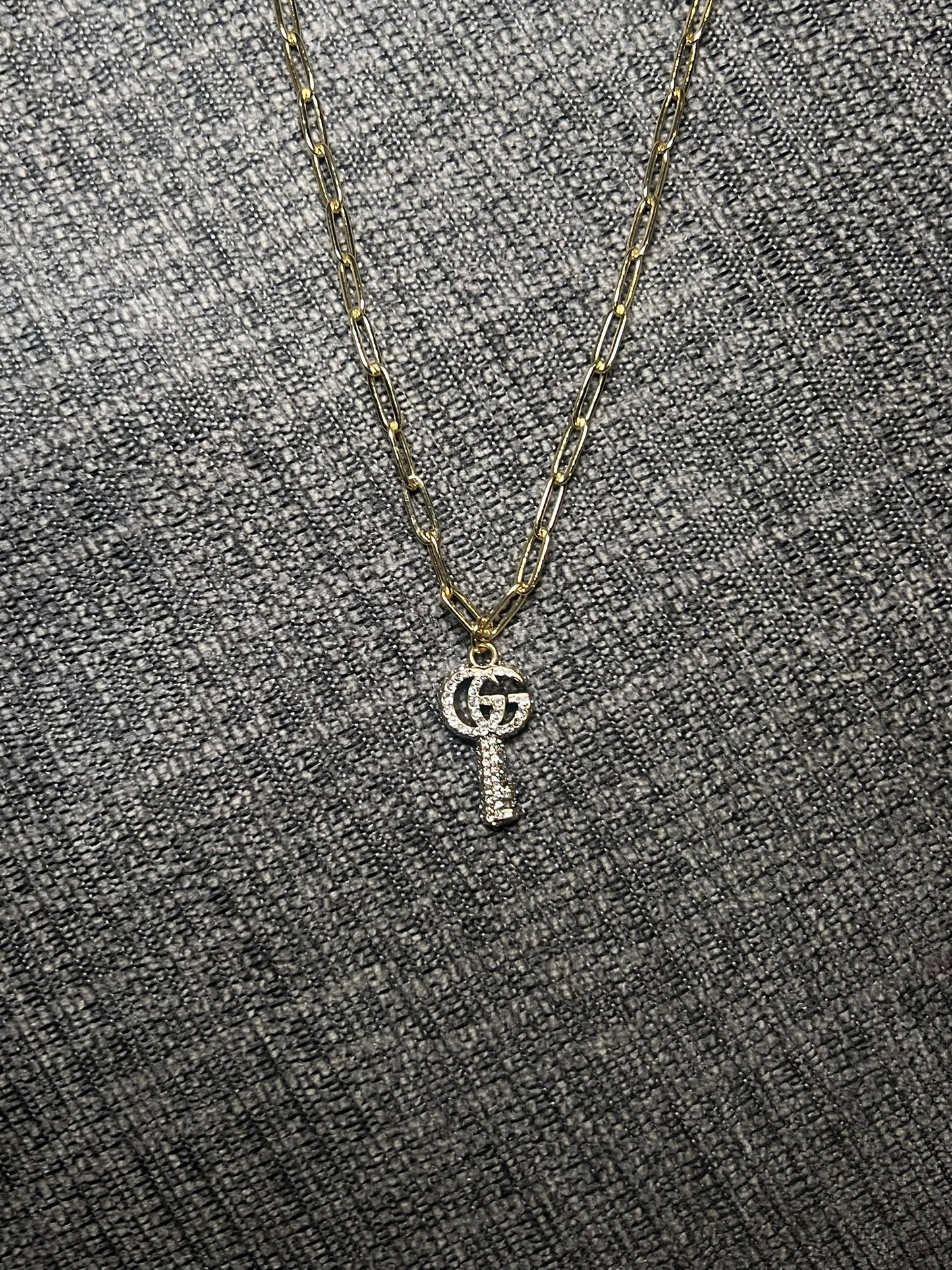 Rhinestone Gucci Key Necklace