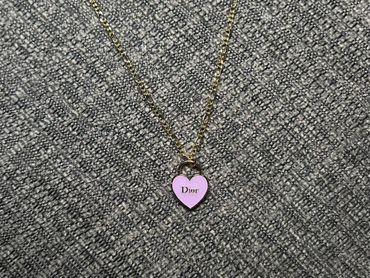 Light Pink Dior Heart Necklace