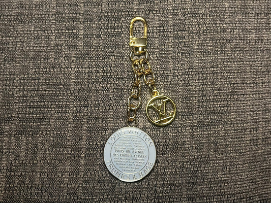 Blue LV Trunk Pull Keychain