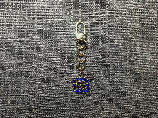Blue Gucci Rhinestone Keychain