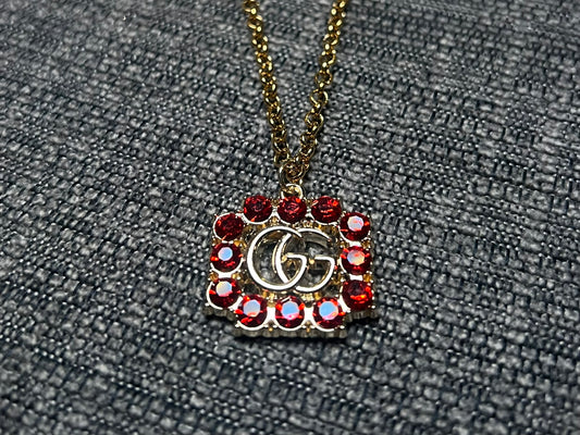 Red Rhinestone Gucci Necklace