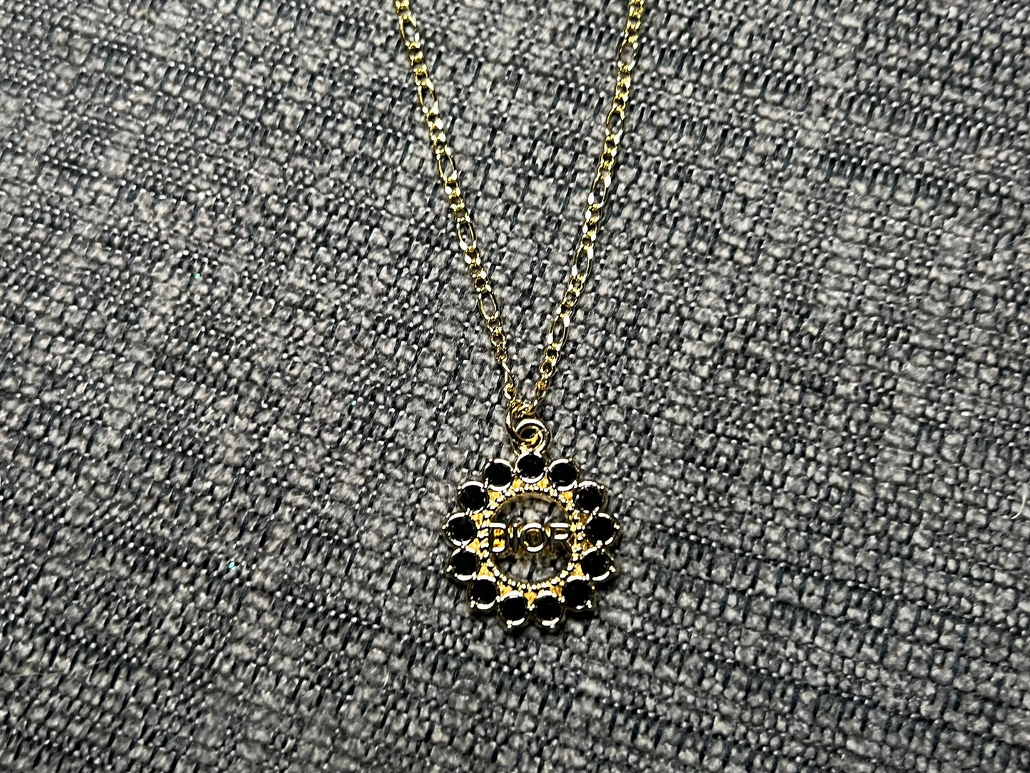 Black Dior Rhinestone Necklace