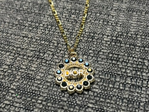 Black Dior Rhinestone Necklace
